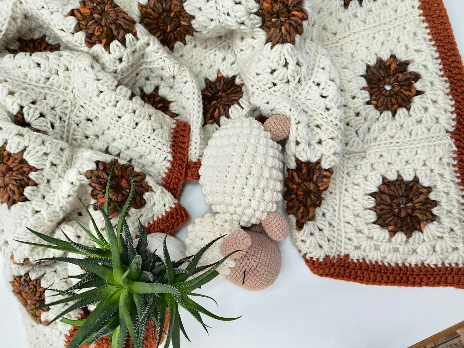 Pie de cama - Lana merino - Terracota crudo